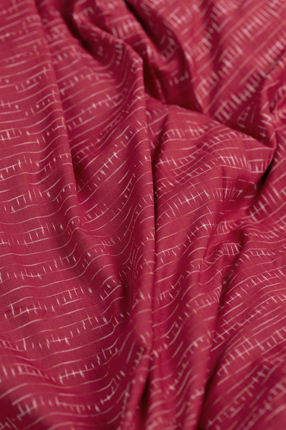 Maroon Ikat Cotton Fabric