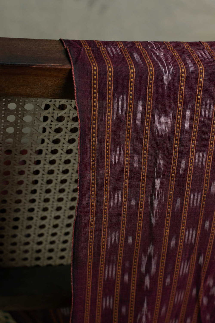 Pecan Brown Orissa Ikat Cotton Fabric