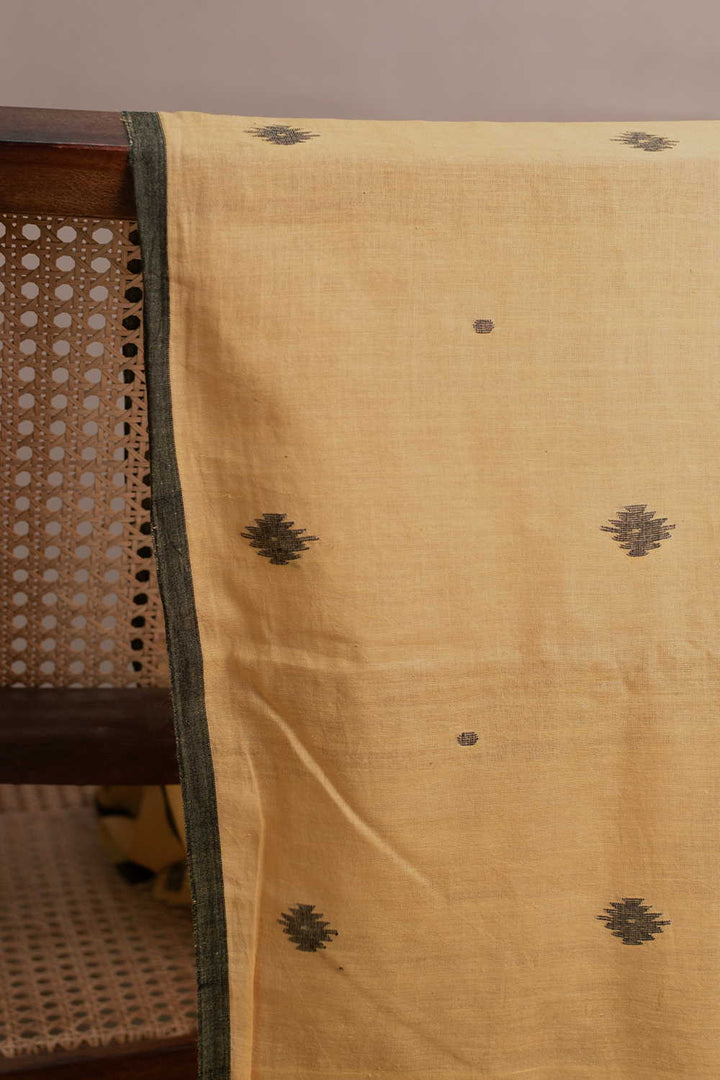 Butta on Yellow Jamdani Cotton Fabric