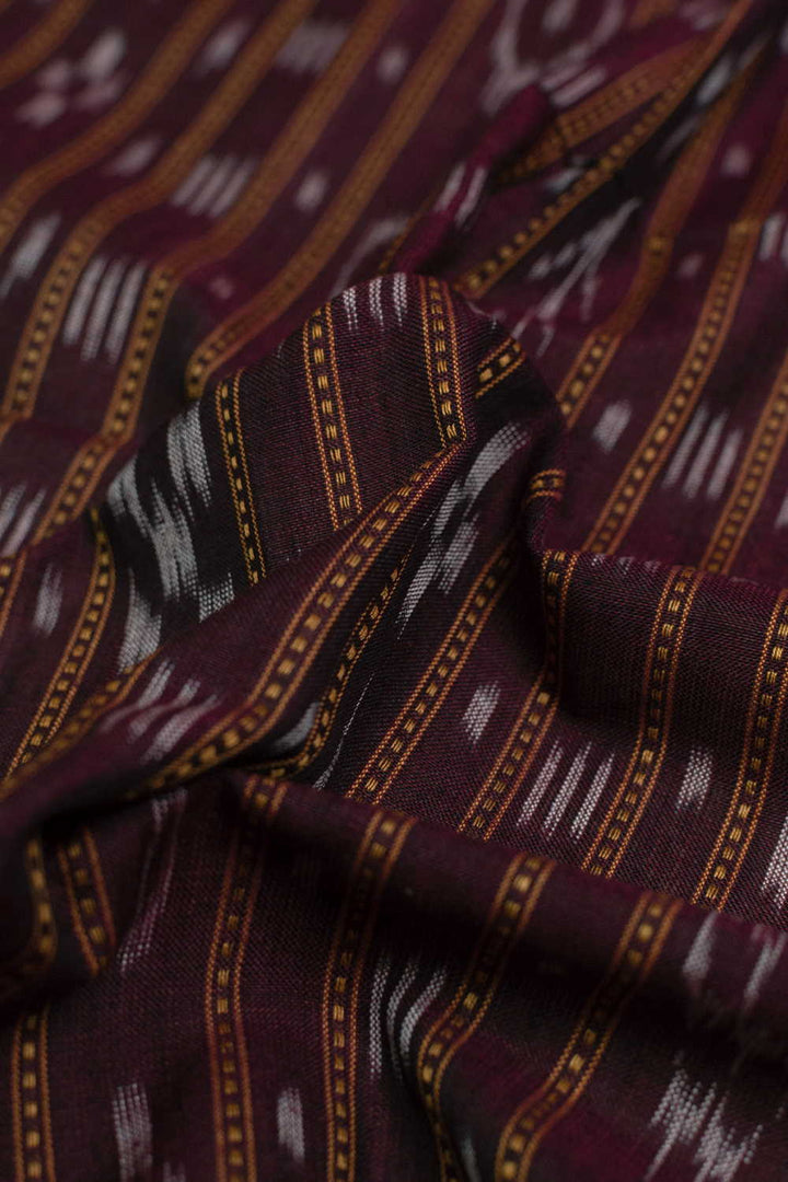 Pecan Brown Orissa Ikat Cotton Fabric