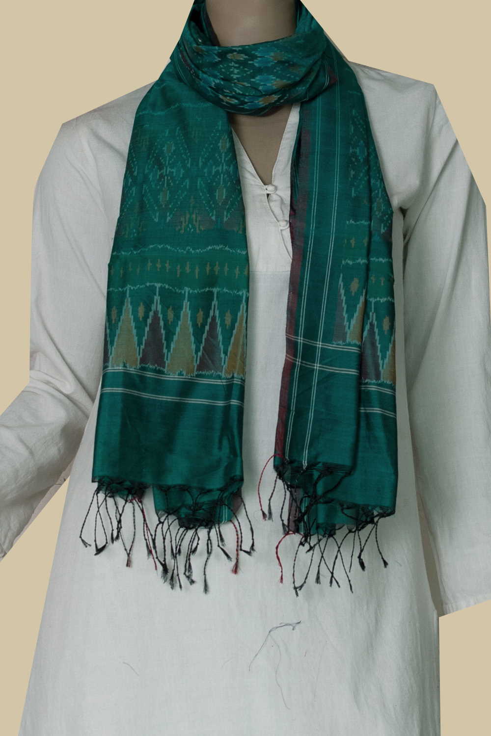 Ikat Silk Cotton Stole - Matkatus 