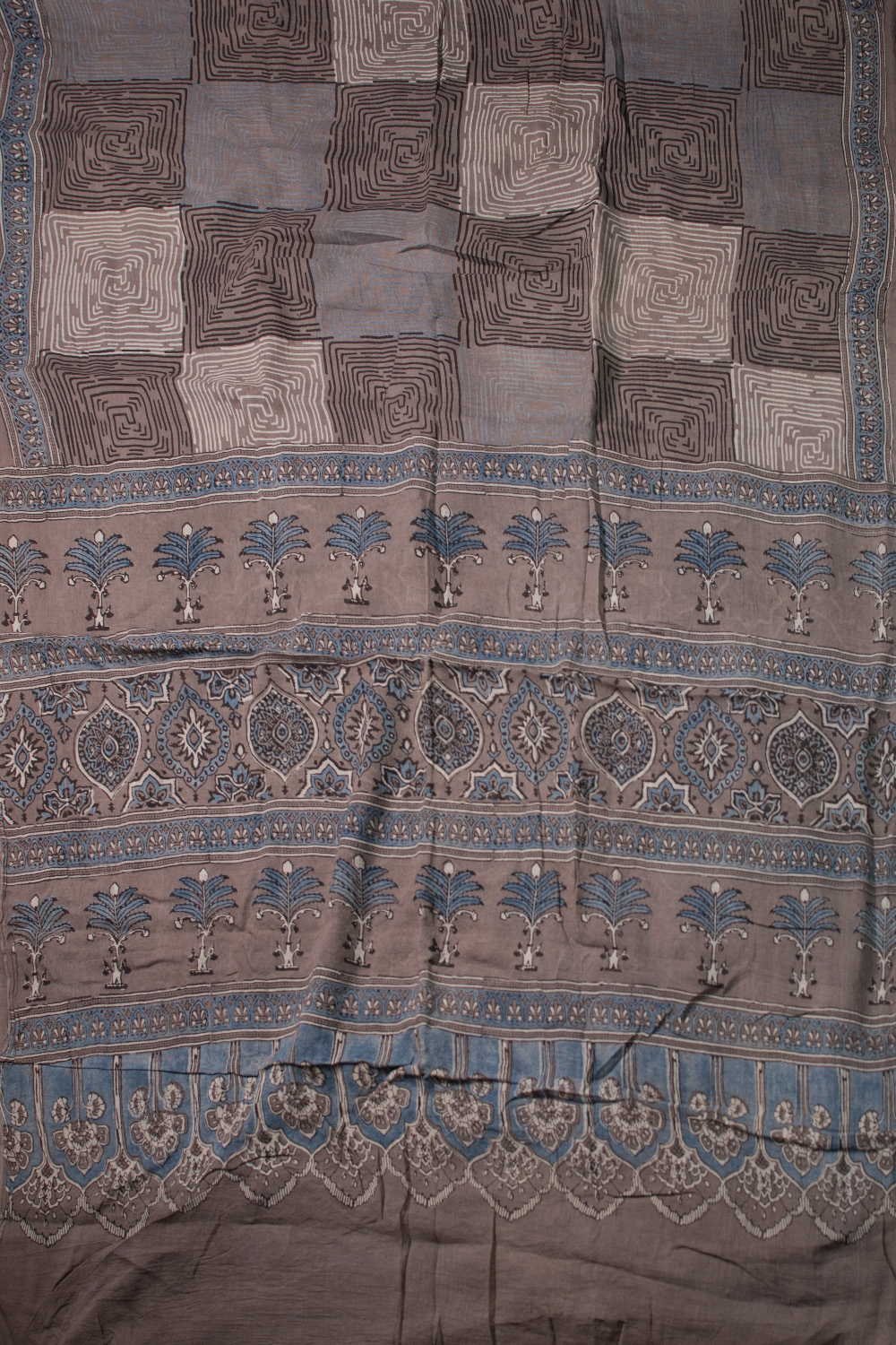 Ajrak Mul Cotton Saree - Matkatus 