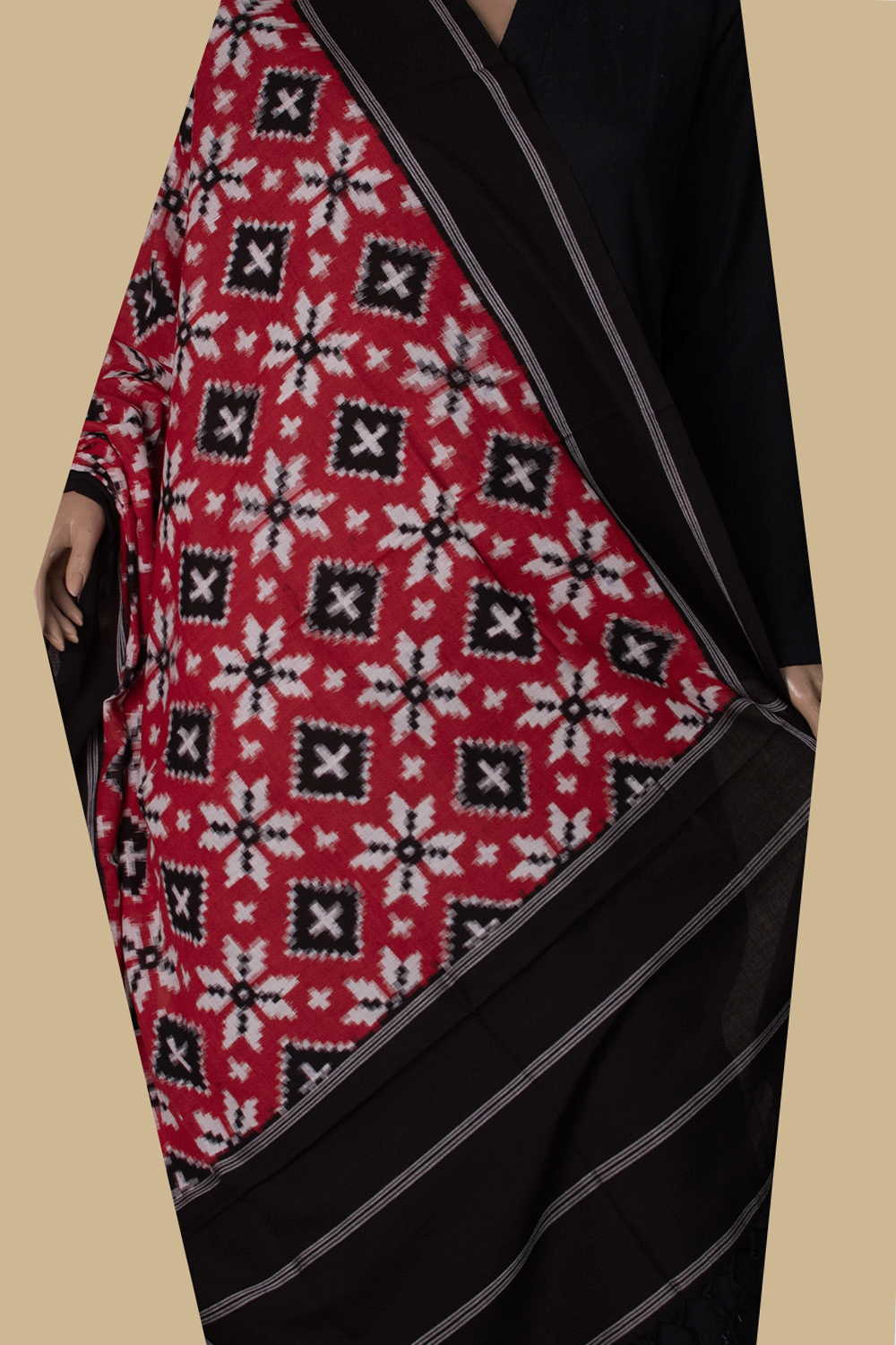 Ikat Cotton Dupatta - Matkatus 