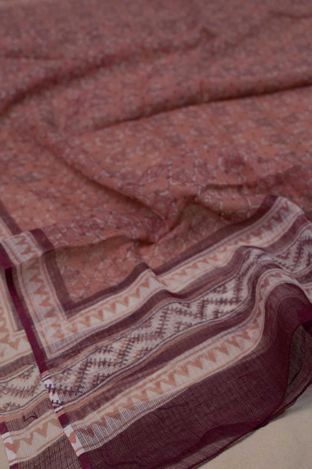 Block Printed Cotton Dupatta - Matkatus 