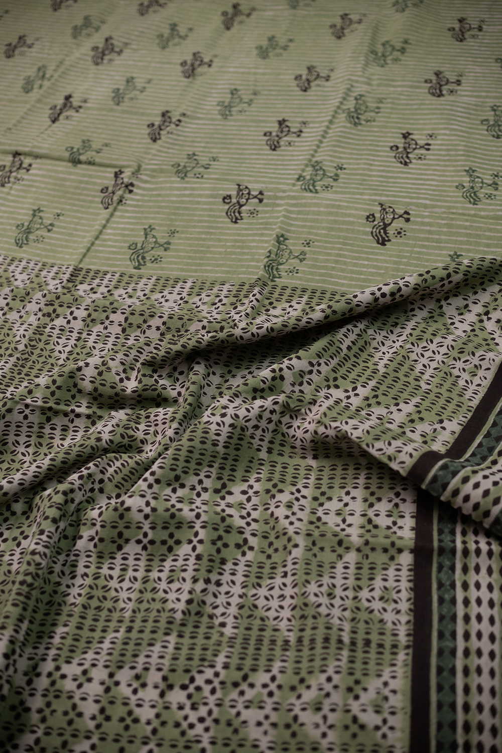 Block Printed Cotton Saree - Matkatus