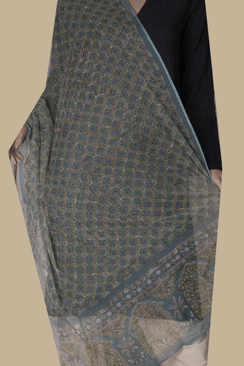 Block Printed Dupatta - Matkatus