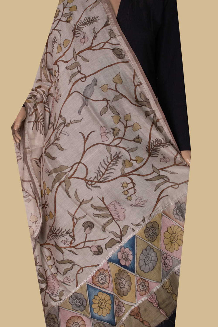 Painted Kalamkari Dupatta - Matkatus
