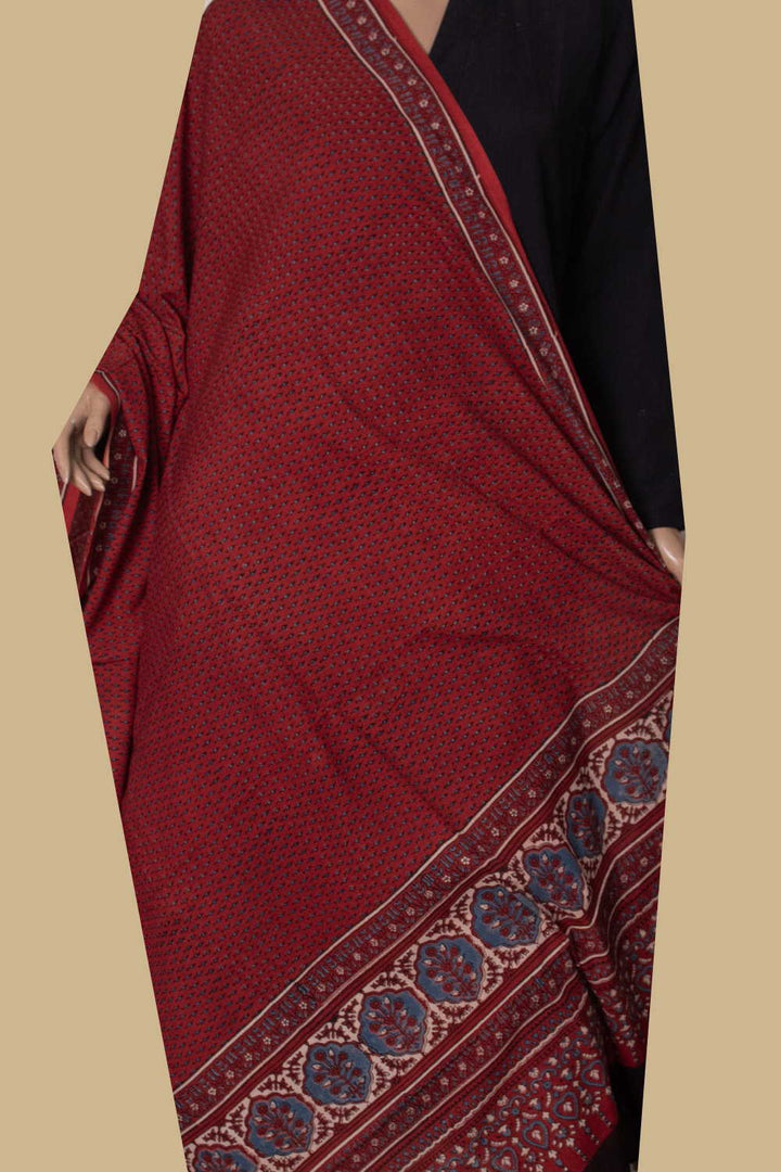 Ajrak Cotton Dupatta - Matkatus 