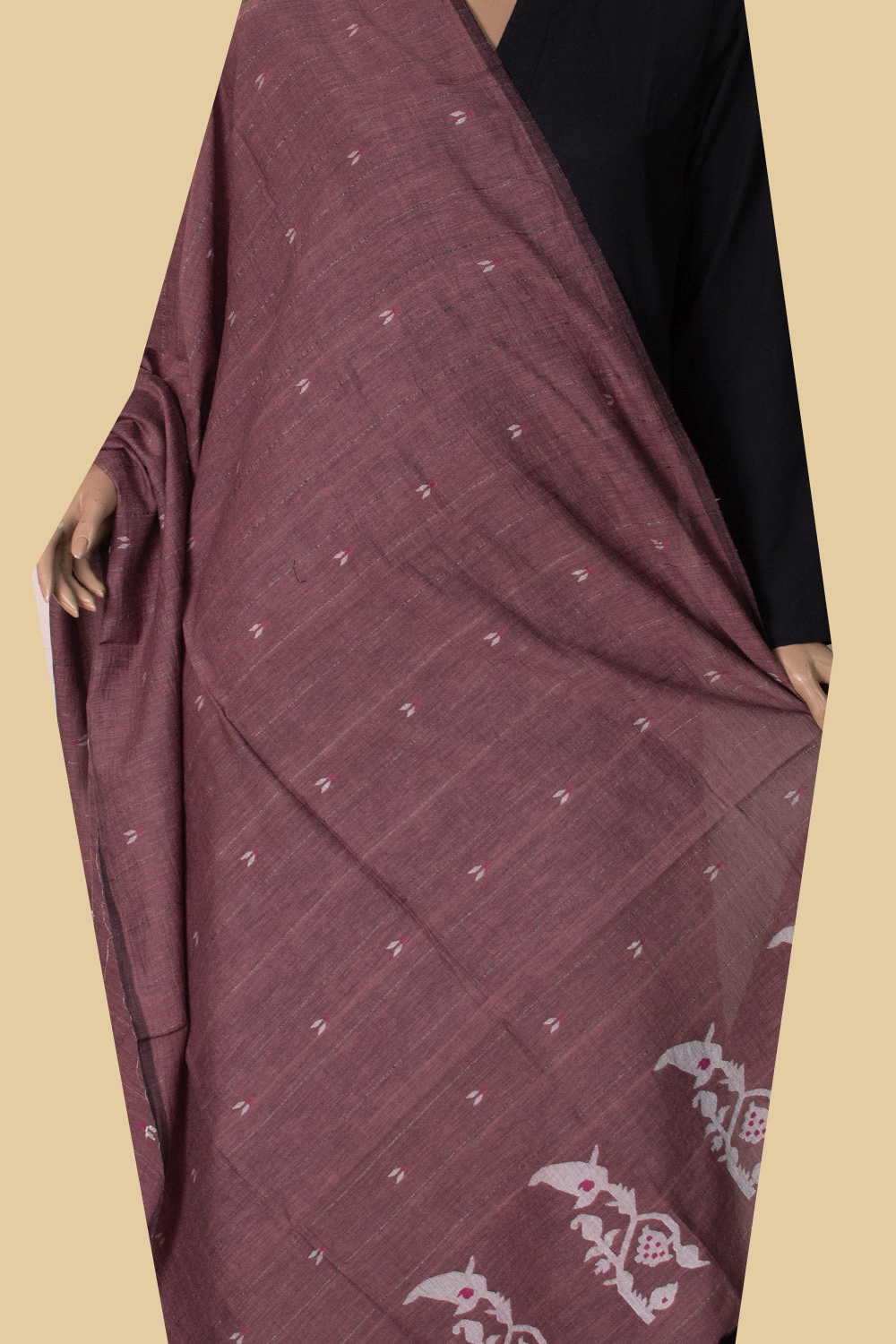 Jamdani Cotton Dupatta - Matkatus