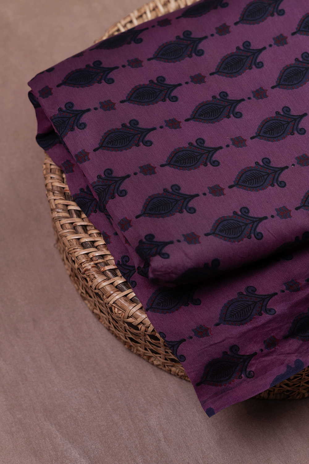 Block Printed Silk Cotton Fabric - Matkatus 