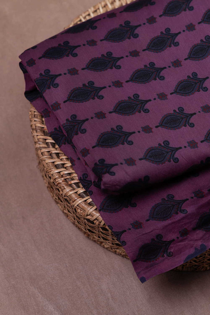Block Printed Silk Cotton Fabric - Matkatus 