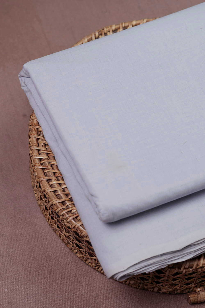 Blue Cream Mangalagiri Cotton Fabric