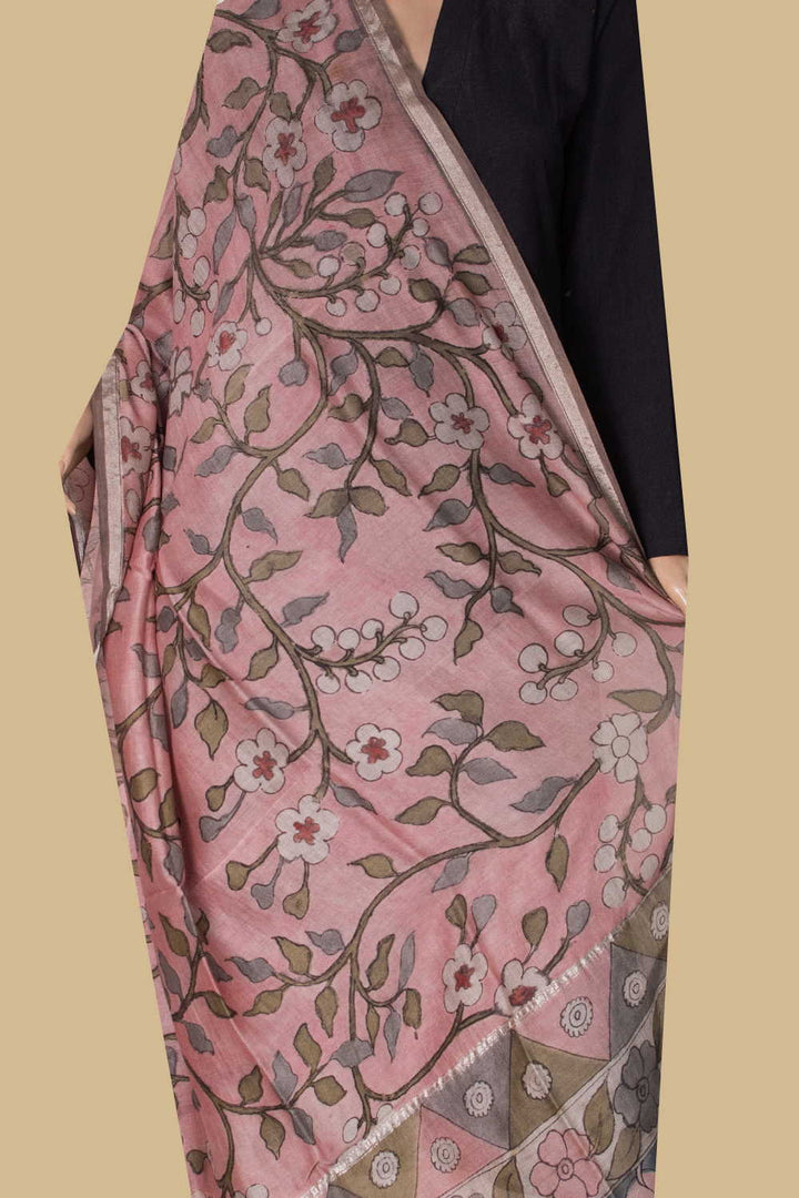 Painted Kalamkari Dupatta - Matkatus