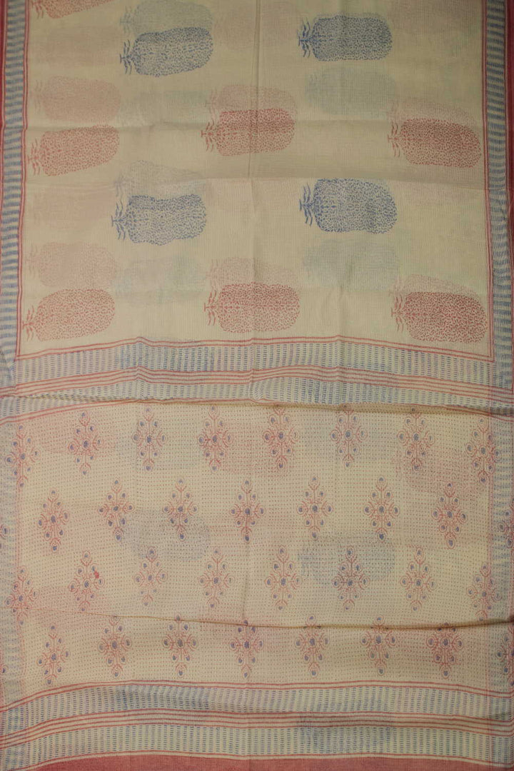Block Printed Cotton Saree - Matkatus 