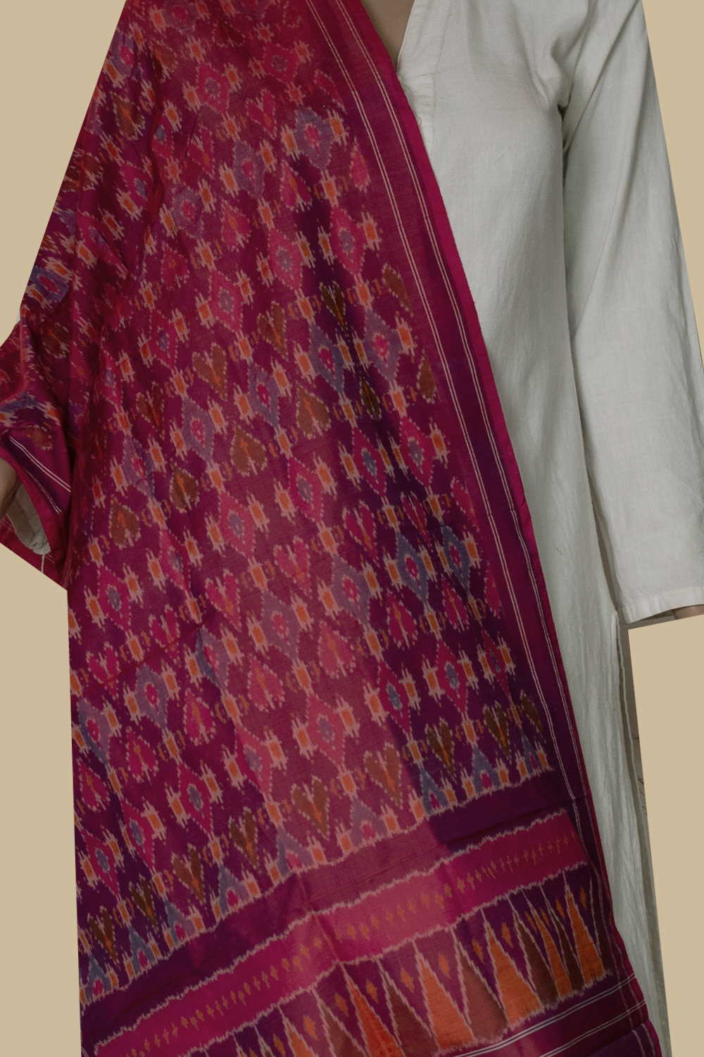 Ikat Silk Cotton Stole - Matkatus 