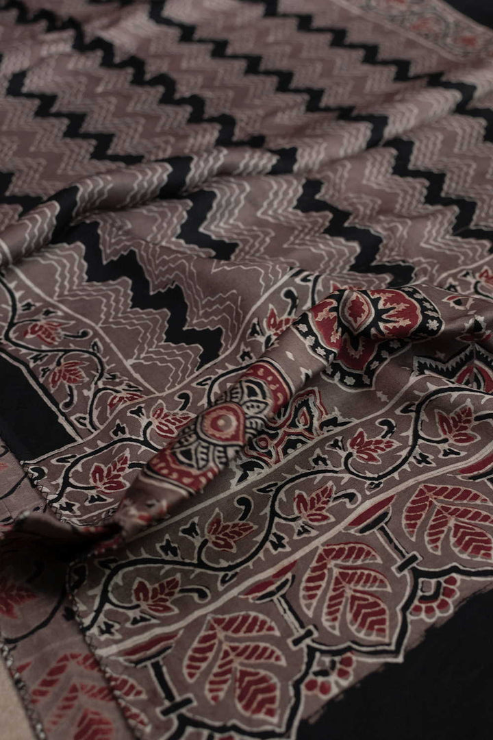 Chevron Design Ajrak Modal Silk Stole