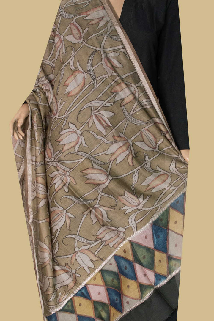 Painted Kalamkari Dupatta - Matkatus