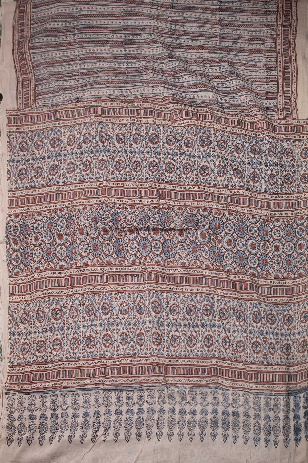 Ajrak Mul Cotton Saree - Matkatus 