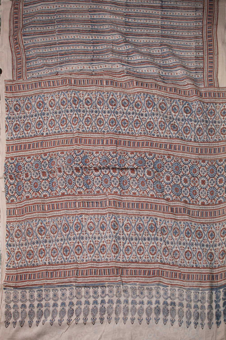 Ajrak Mul Cotton Saree - Matkatus 