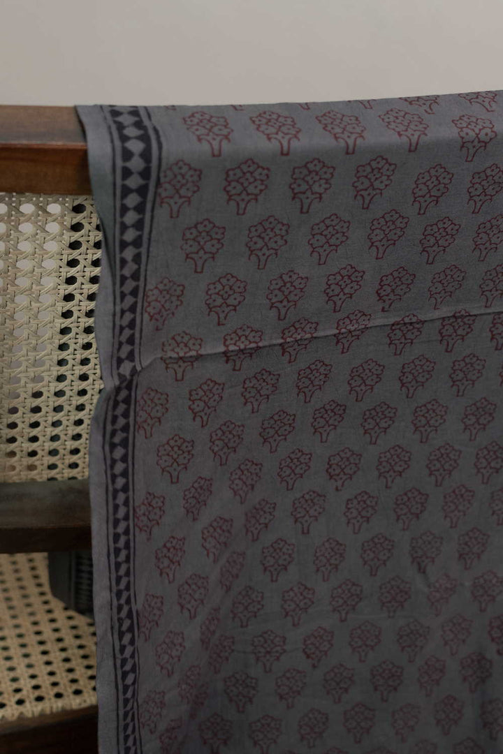 Grey Bagh Cotton Fabric - 1.6m