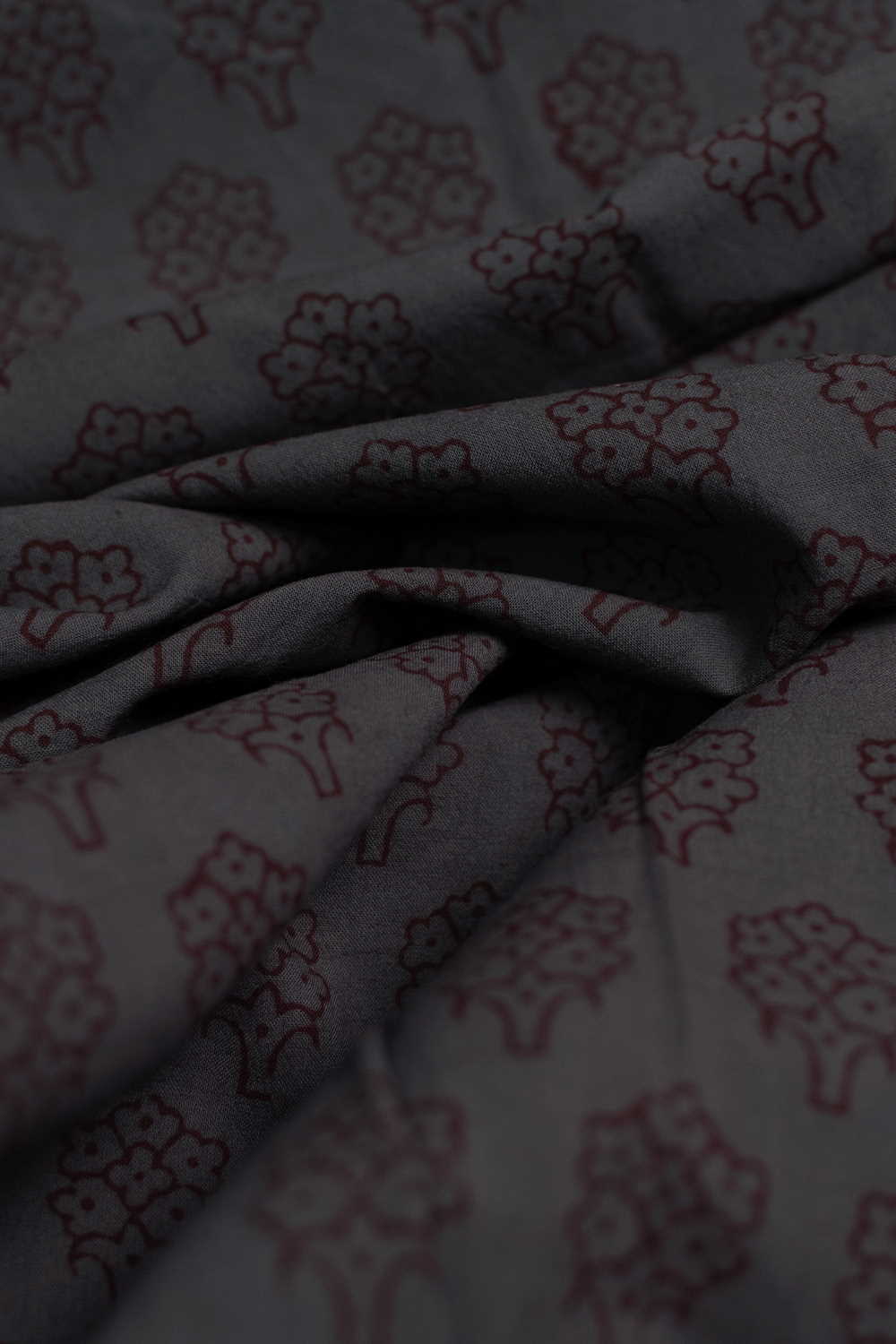 Grey Bagh Cotton Fabric - 1.6m