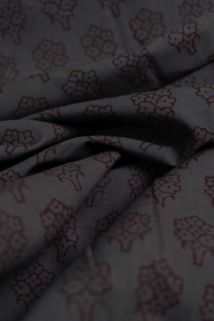 Grey Bagh Cotton Fabric - 1.6m