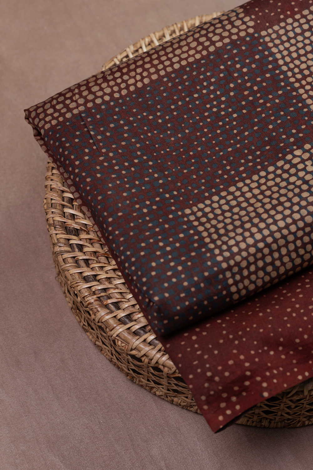 Block Printed Silk Cotton Fabric - Matkatus 