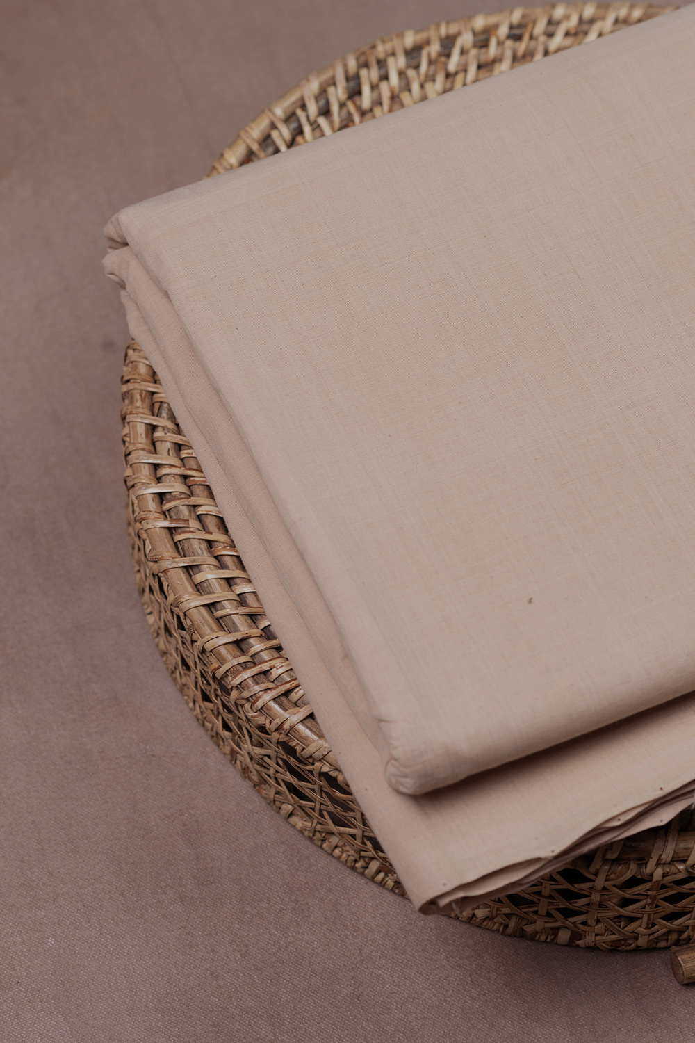 Soft Beige Mangalagiri Cotton Fabric