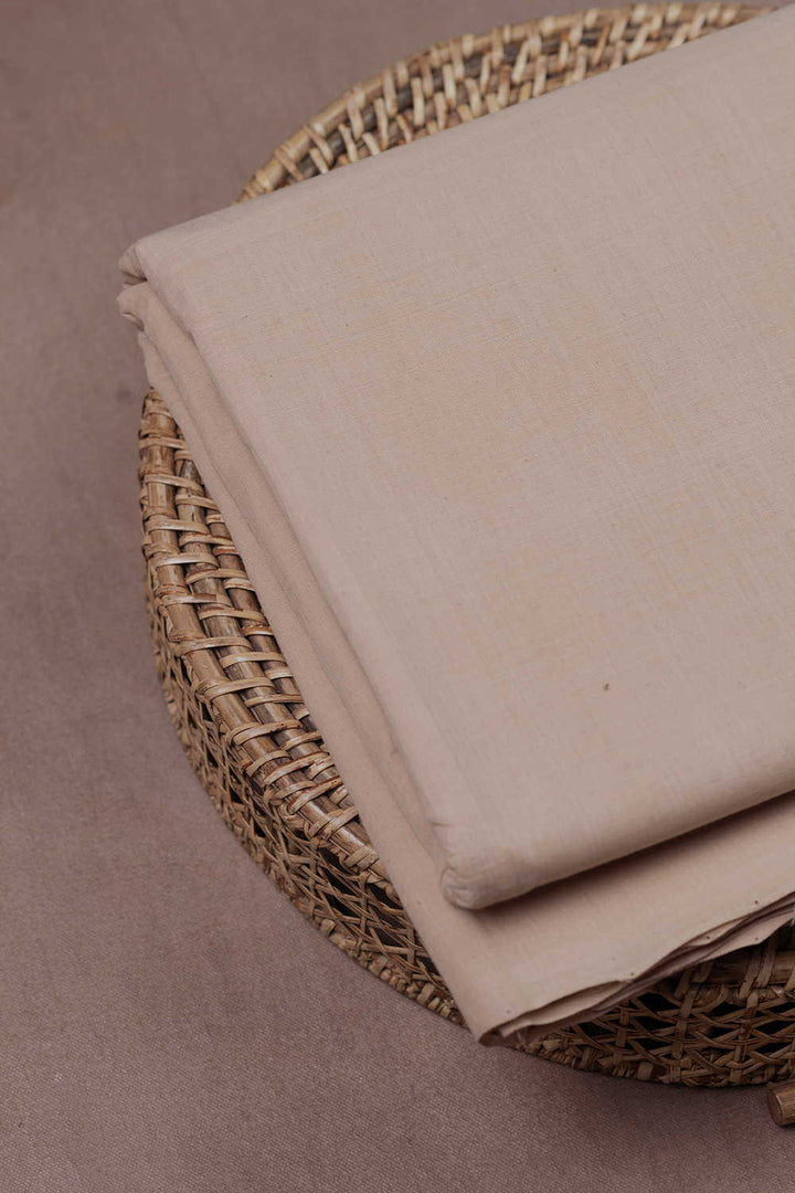 Soft Beige Mangalagiri Cotton Fabric