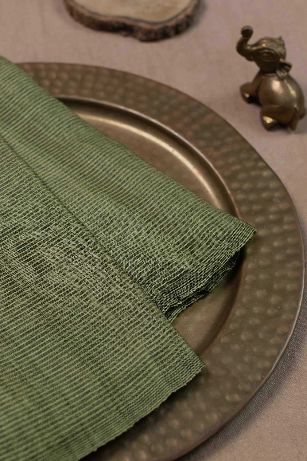 Pickle Green Handwoven Tussar Fabric - 1.6m