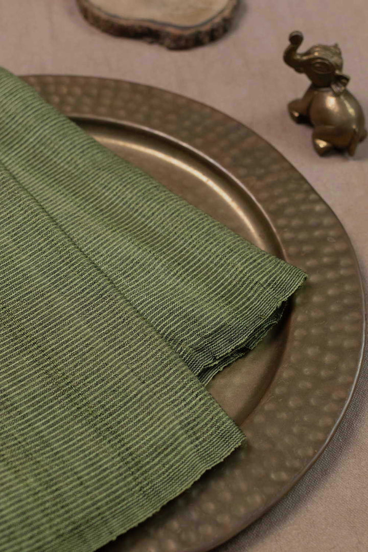 Pickle Green Handwoven Tussar Fabric - 1.6m