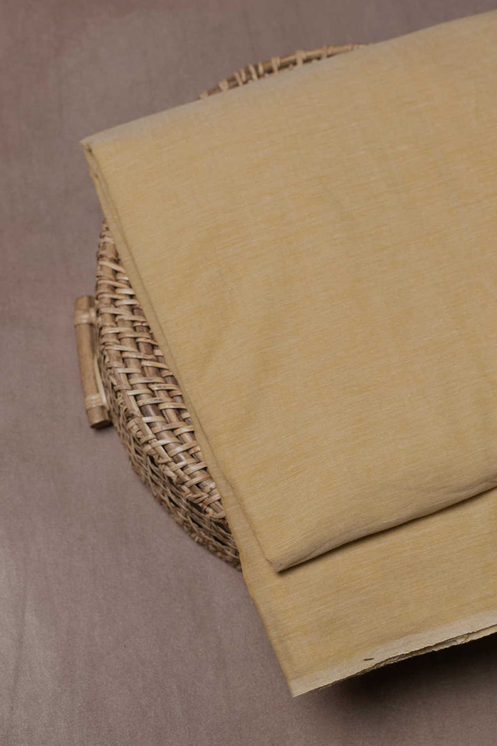 Tuscany Yellow Handwoven Mul Cotton Fabric - 1.3m