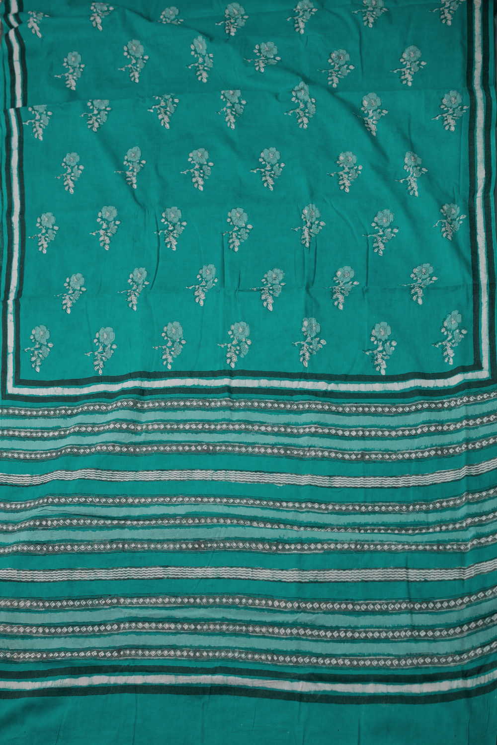 Block Printed Cotton Saree - Matkatus