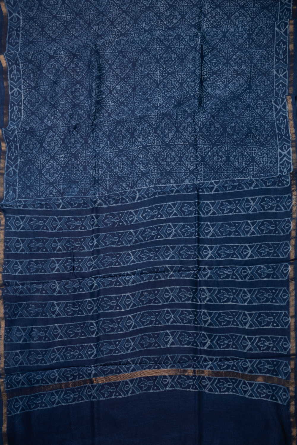 Block Printed Silk Cotton Saree - Matkatus 