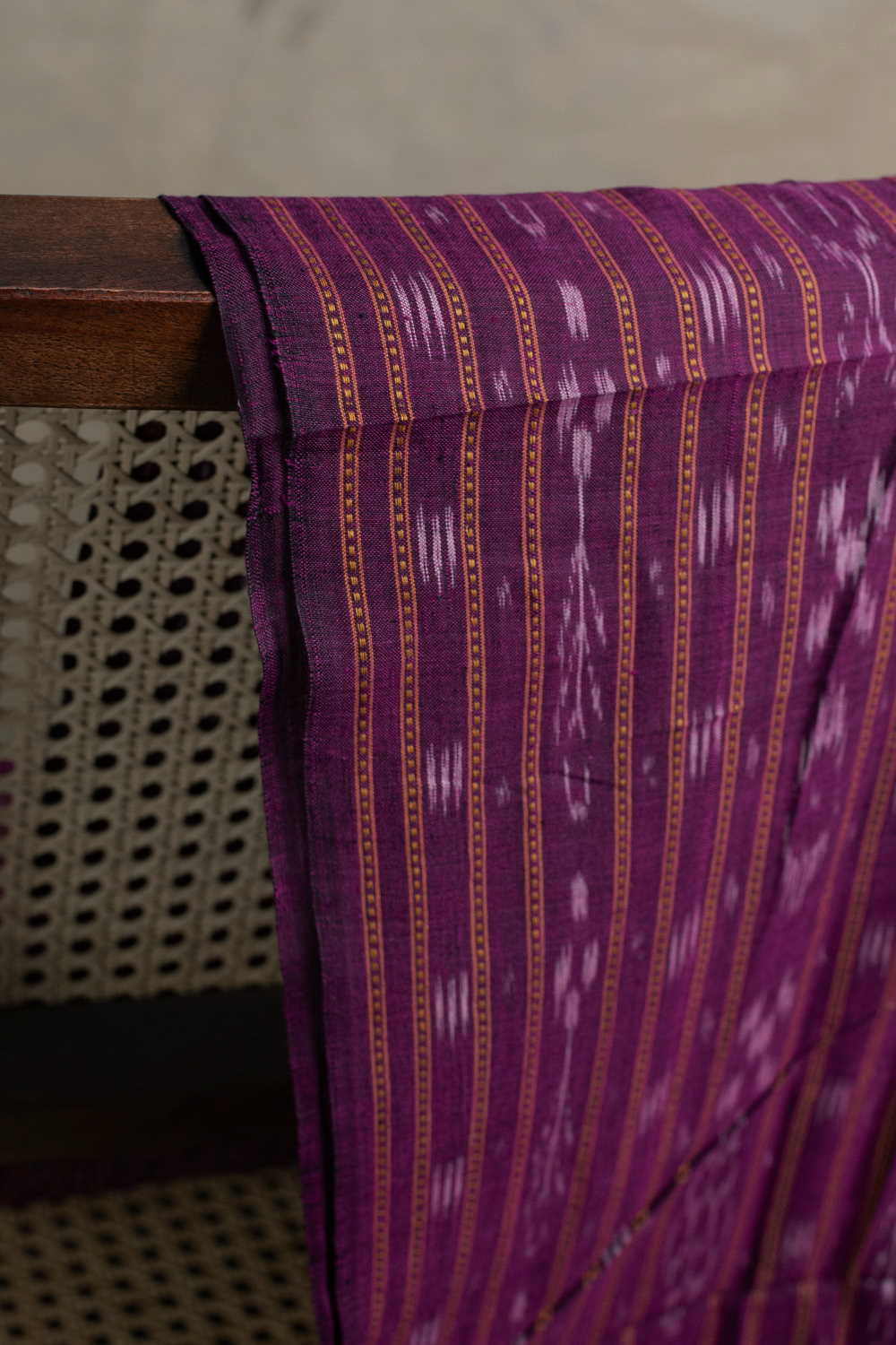 Boysenberry Purple Orissa Ikat Cotton Fabric