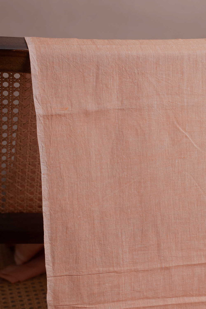Orange Handwoven Mul Cotton Fabric