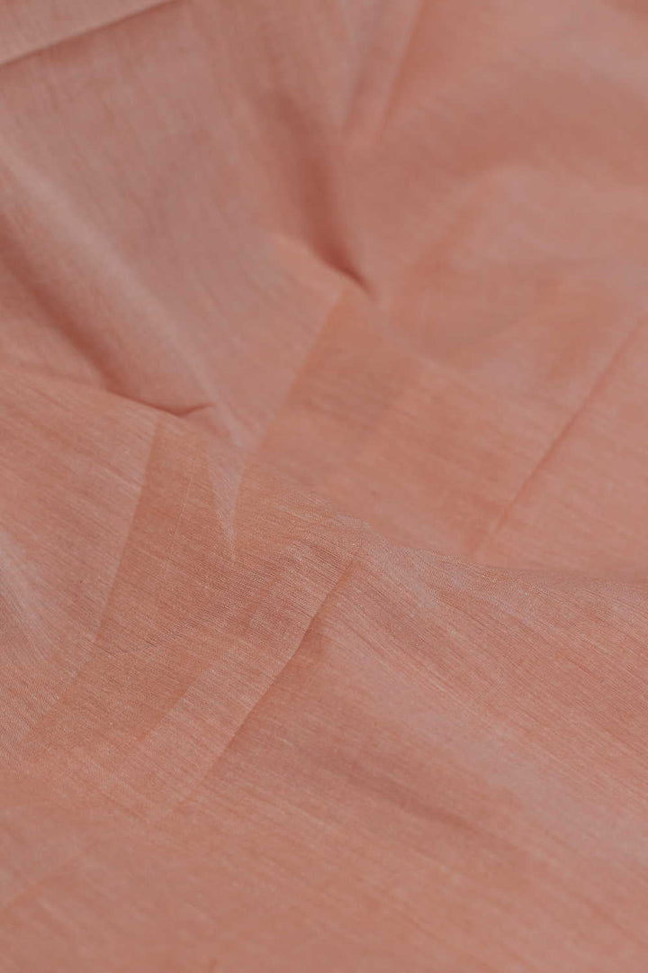 Orange Handwoven Mul Cotton Fabric - 1m