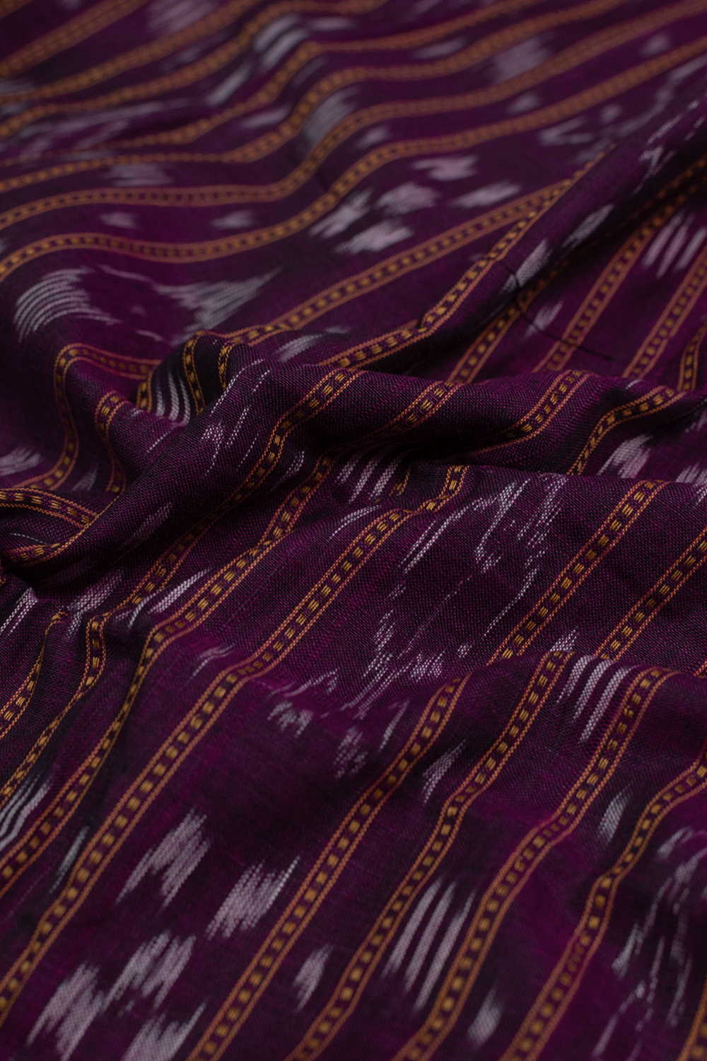 Boysenberry Purple Orissa Ikat Cotton Fabric
