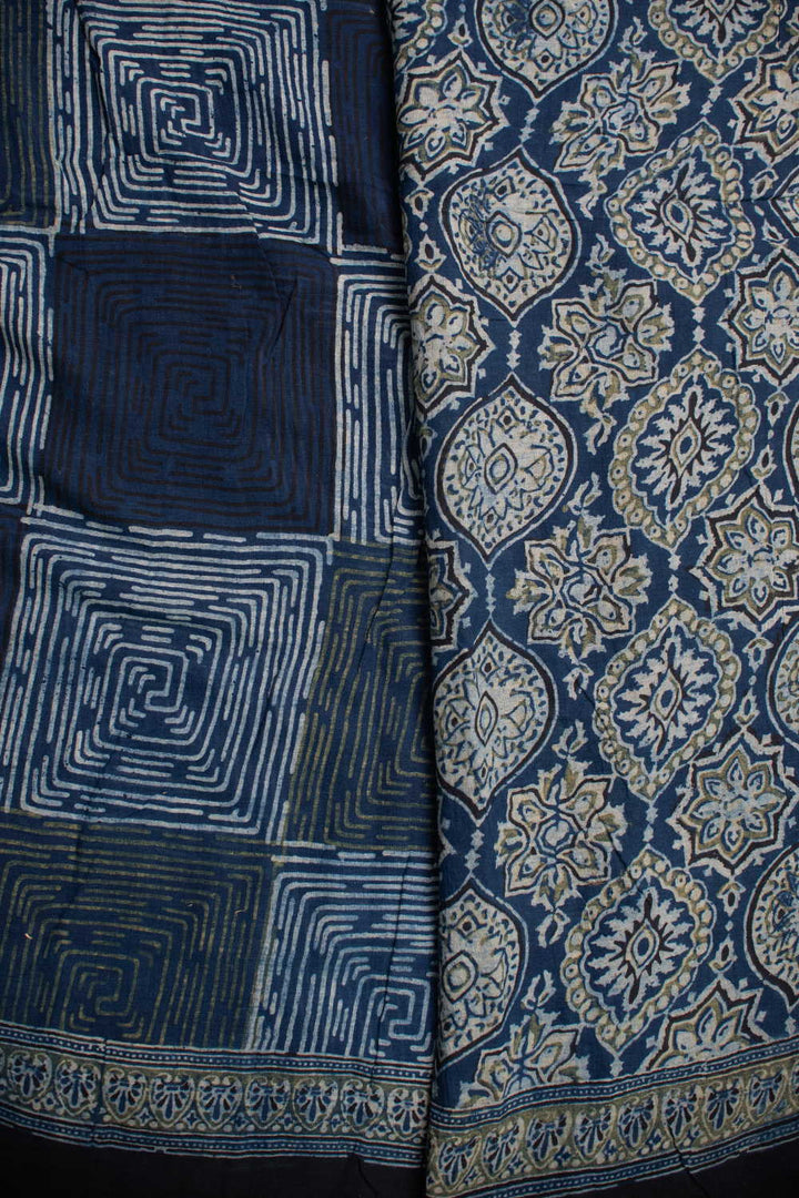 Ajrak Mul Cotton Saree - Matkatus 
