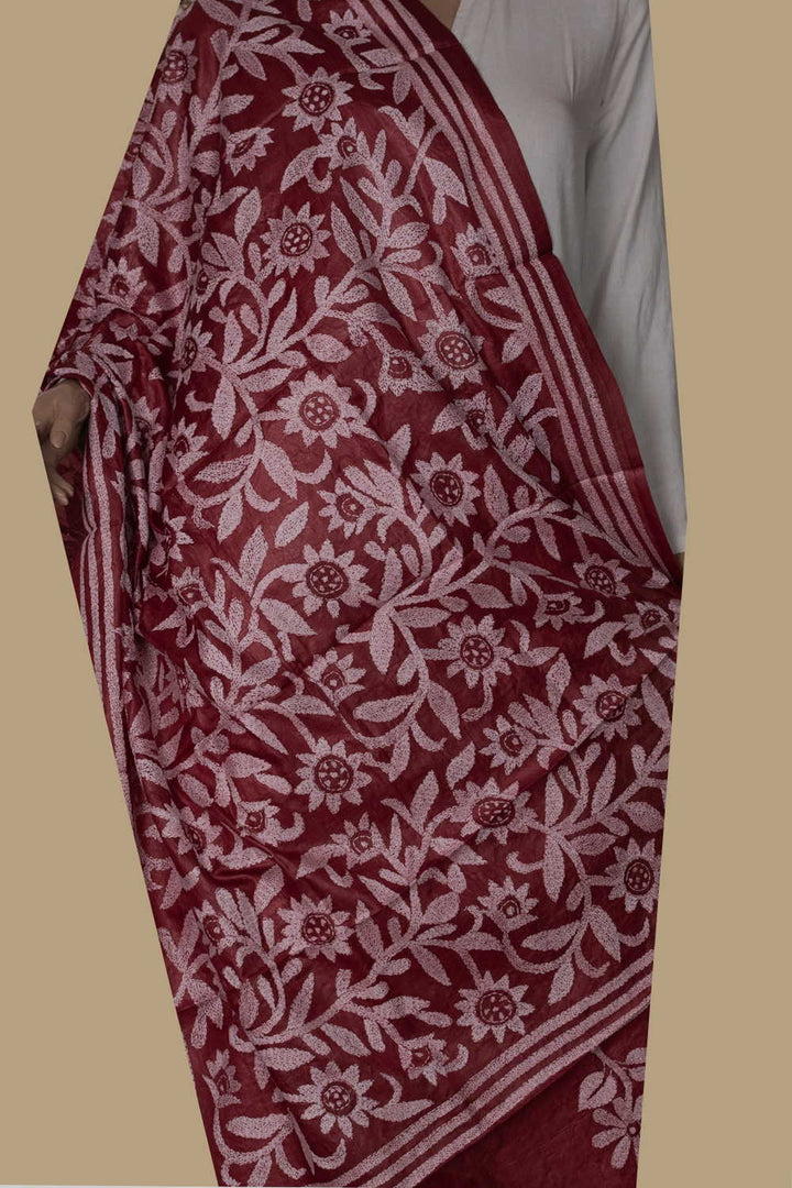 Kantha Silk Dupatta - Matkatus 