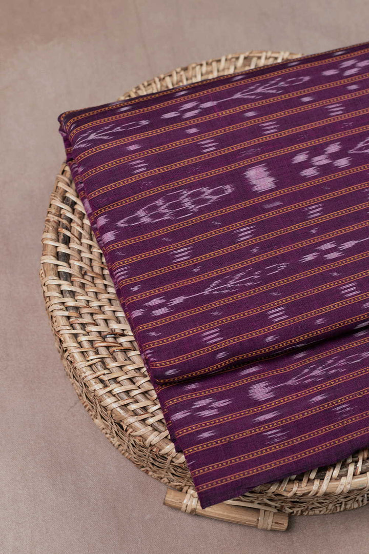Boysenberry Purple Orissa Ikat Cotton Fabric