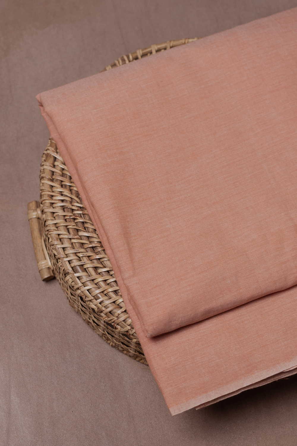 Orange Handwoven Mul Cotton Fabric