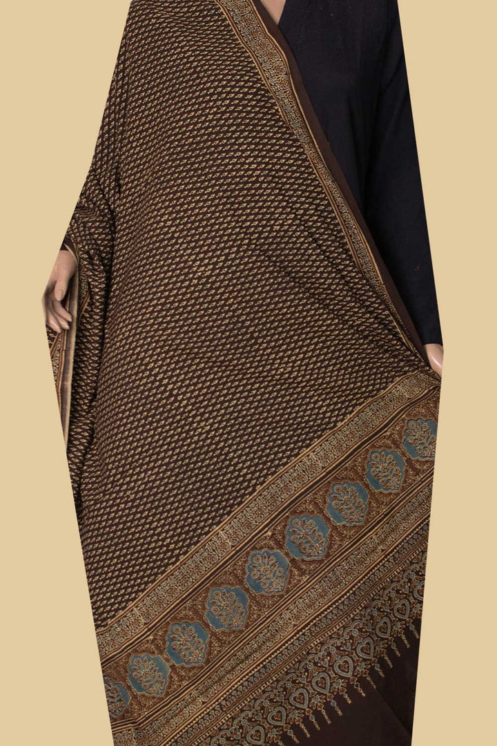 Ajrak Cotton Dupatta - Matkatus 