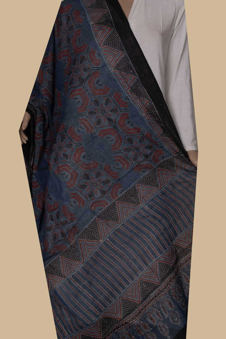 Ajrak Cotton Dupatta - Matkatus 