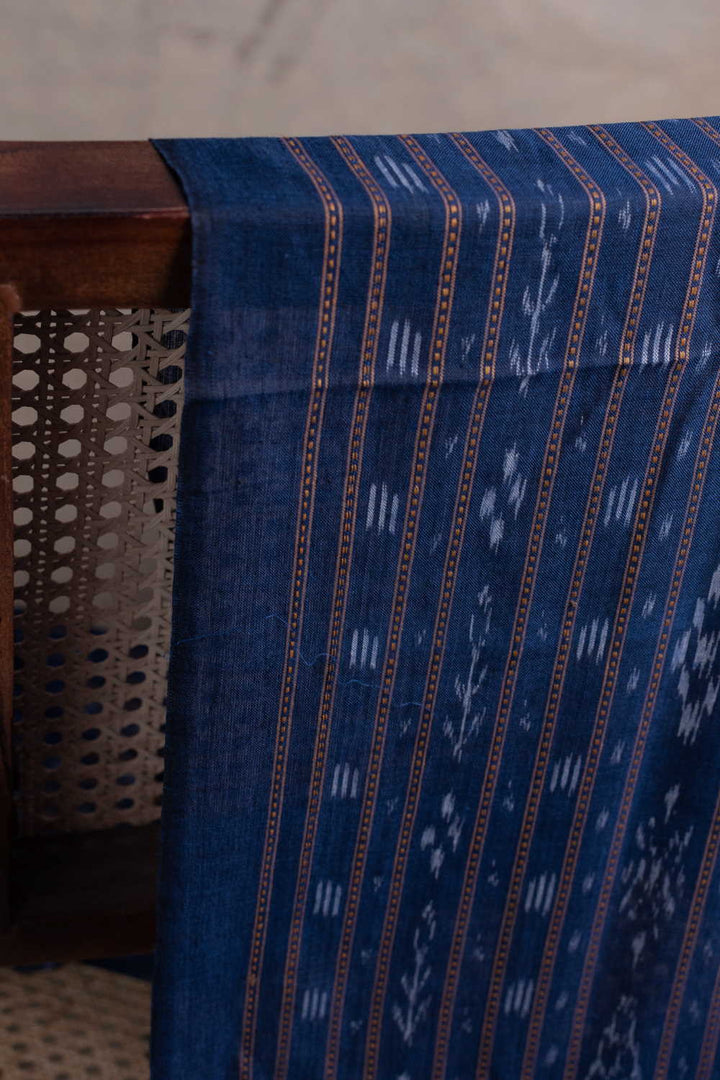 Blue Violet Orissa Ikat Cotton Fabric