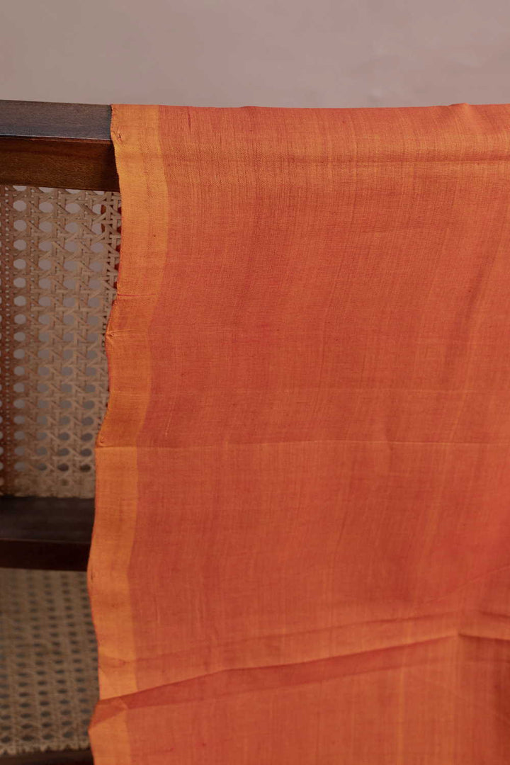Dark Orange Mangalagiri Cotton Fabric