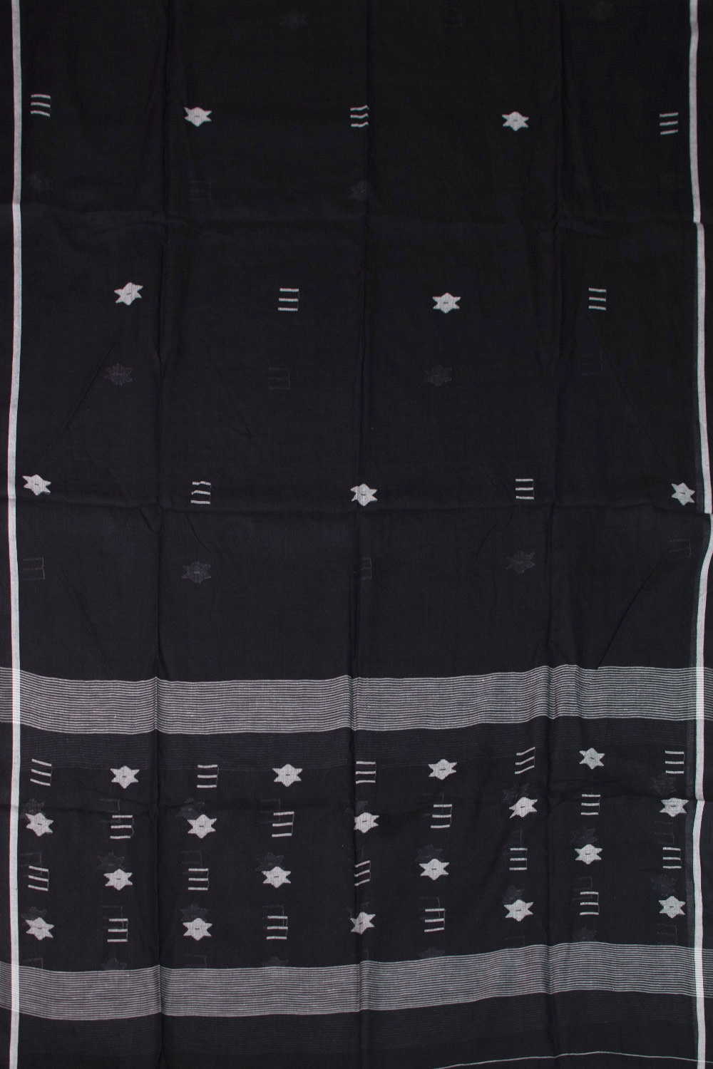 Pitch Black Jamdani Cotton Dupatta