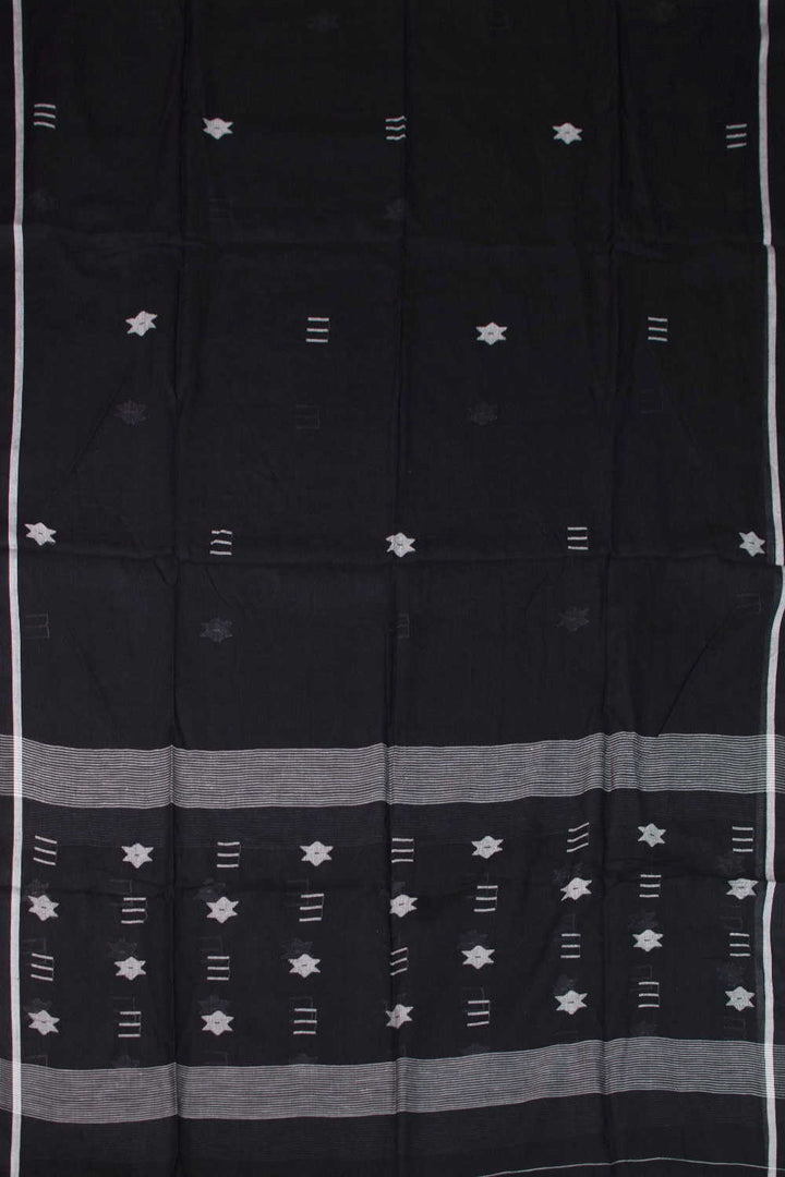 Pitch Black Jamdani Cotton Dupatta