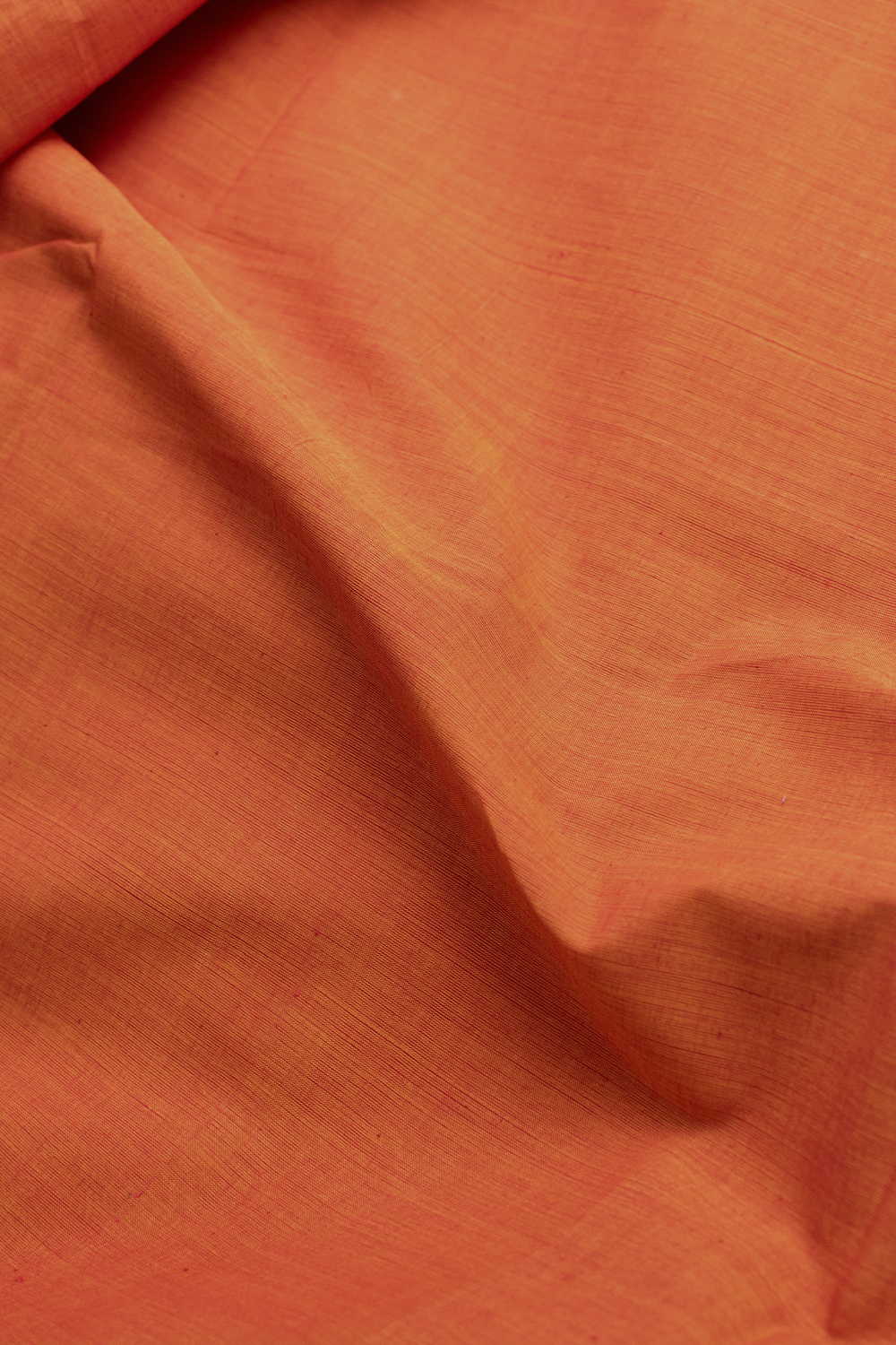 Dark Orange Mangalagiri Cotton Fabric