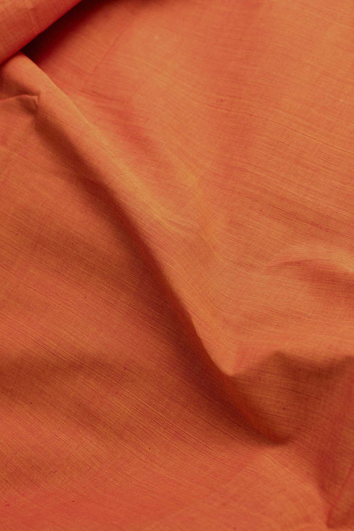 Dark Orange Mangalagiri Cotton Fabric